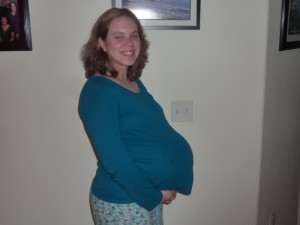 Me and baby #2 at 40 weeks.