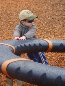 Elias playing on the playground