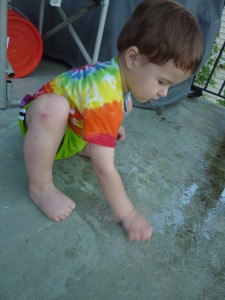 playing in the water