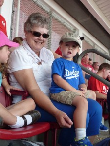 Elias liked sitting on Aunt Barb's lap